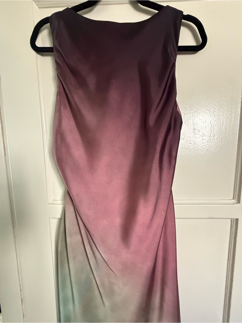 Zara Ombré Satin Ruched Midi Dress | NWT | Large - Picture 4 of 11